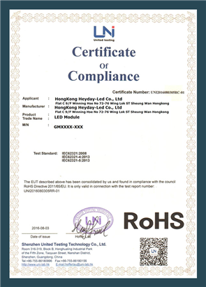 ROHS Certificate